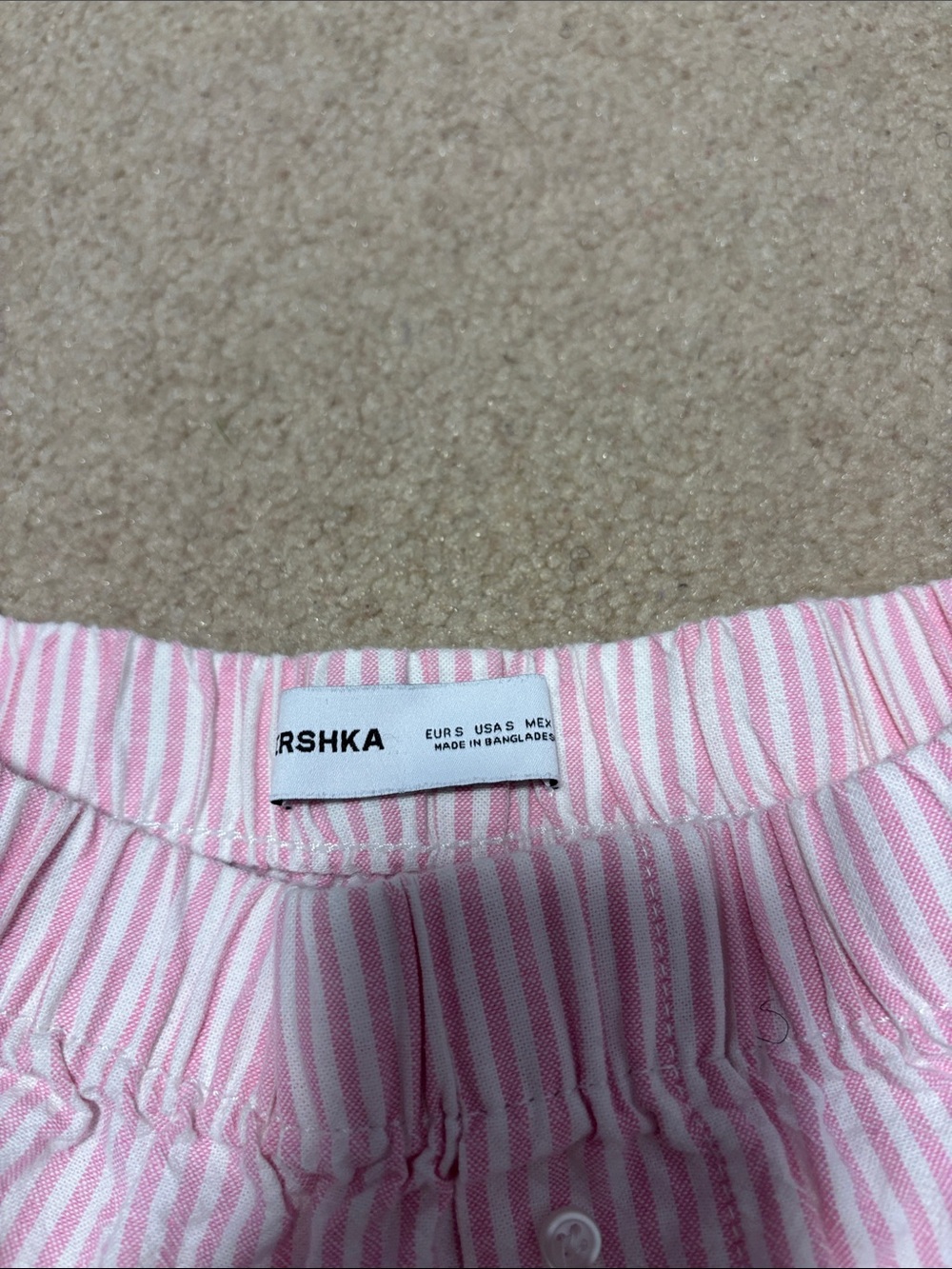 Bershka Pink & White Striped Button-Front Shorts - Picture 2 of 5